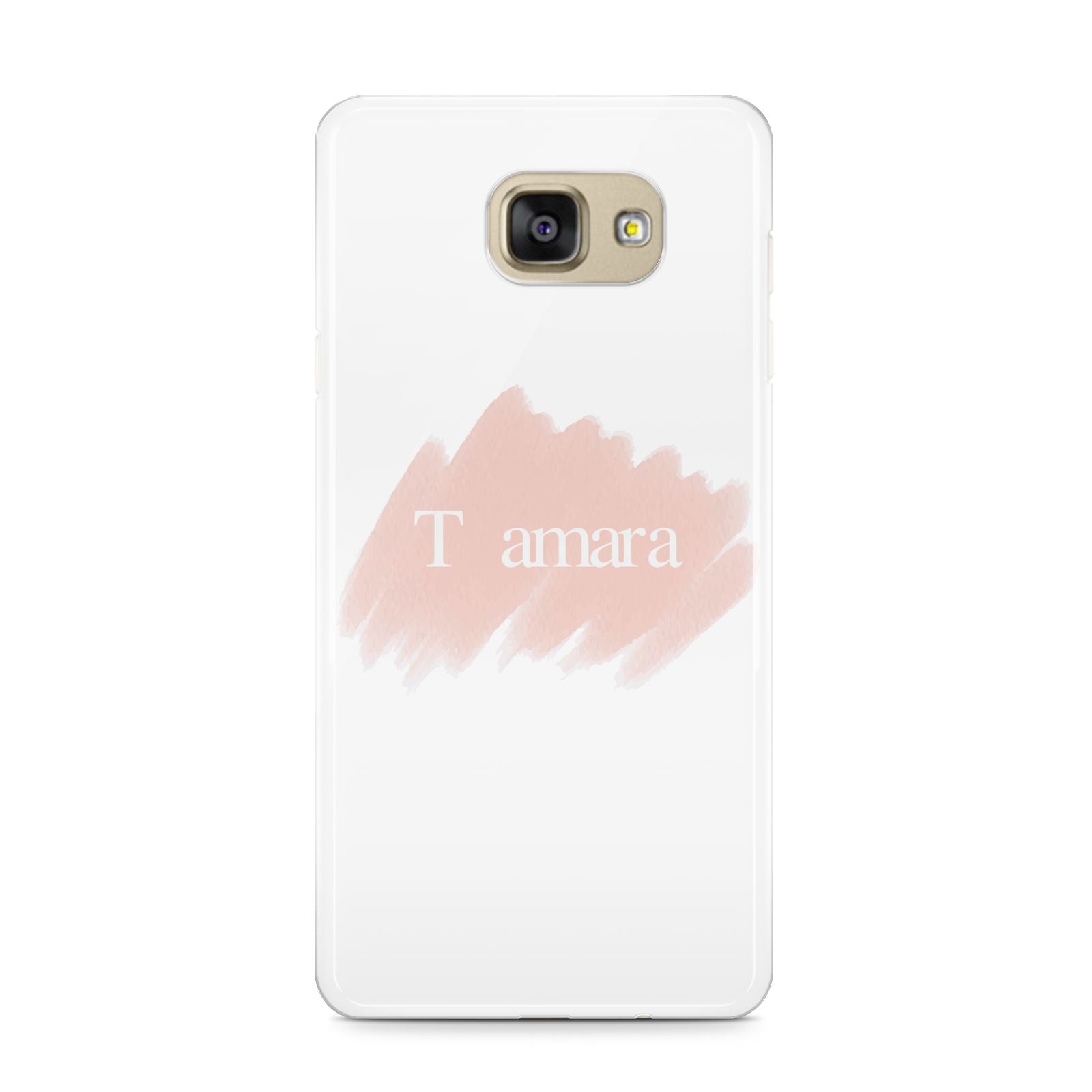 Personalised See Throiugh Clear Name Samsung Galaxy A9 2016 Case on gold phone