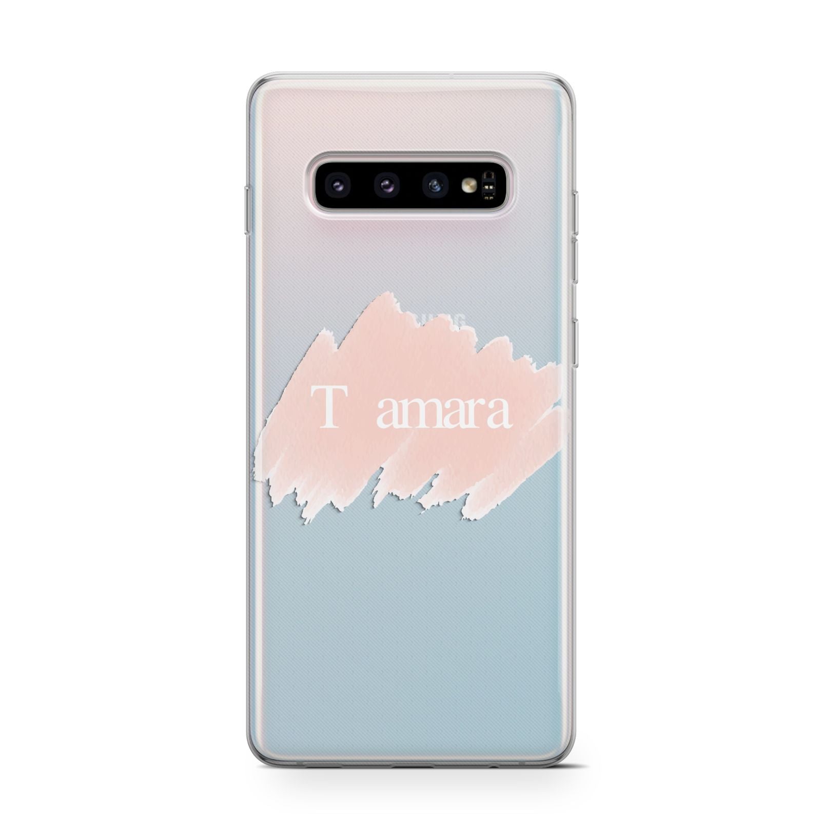 Personalised See Throiugh Clear Name Samsung Galaxy S10 Case
