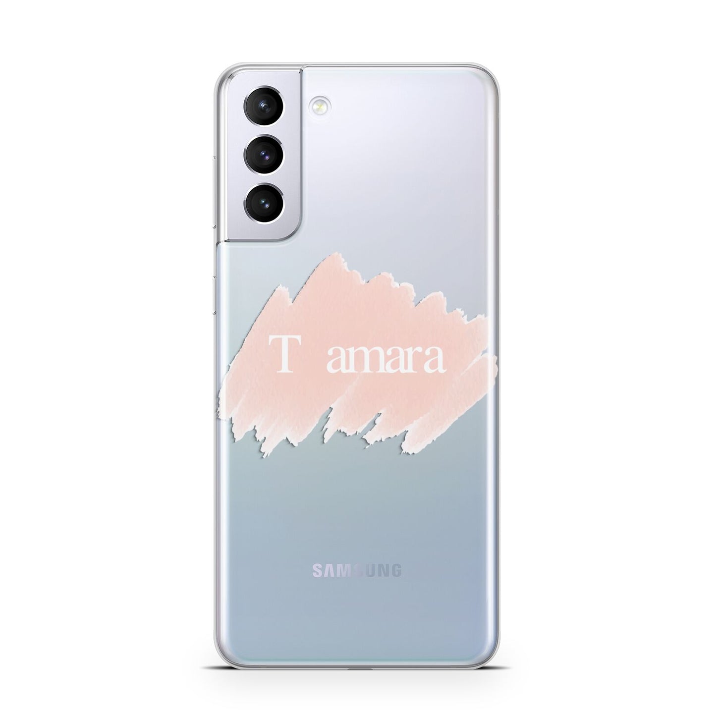 Personalised See Throiugh Clear Name Samsung S21 Plus Phone Case