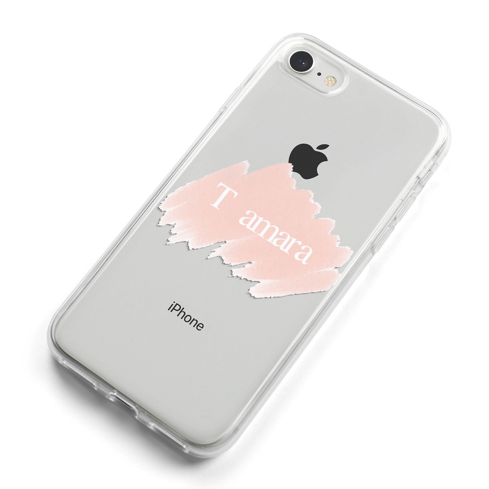 Personalised See Throiugh Clear Name iPhone 8 Bumper Case on Silver iPhone Alternative Image