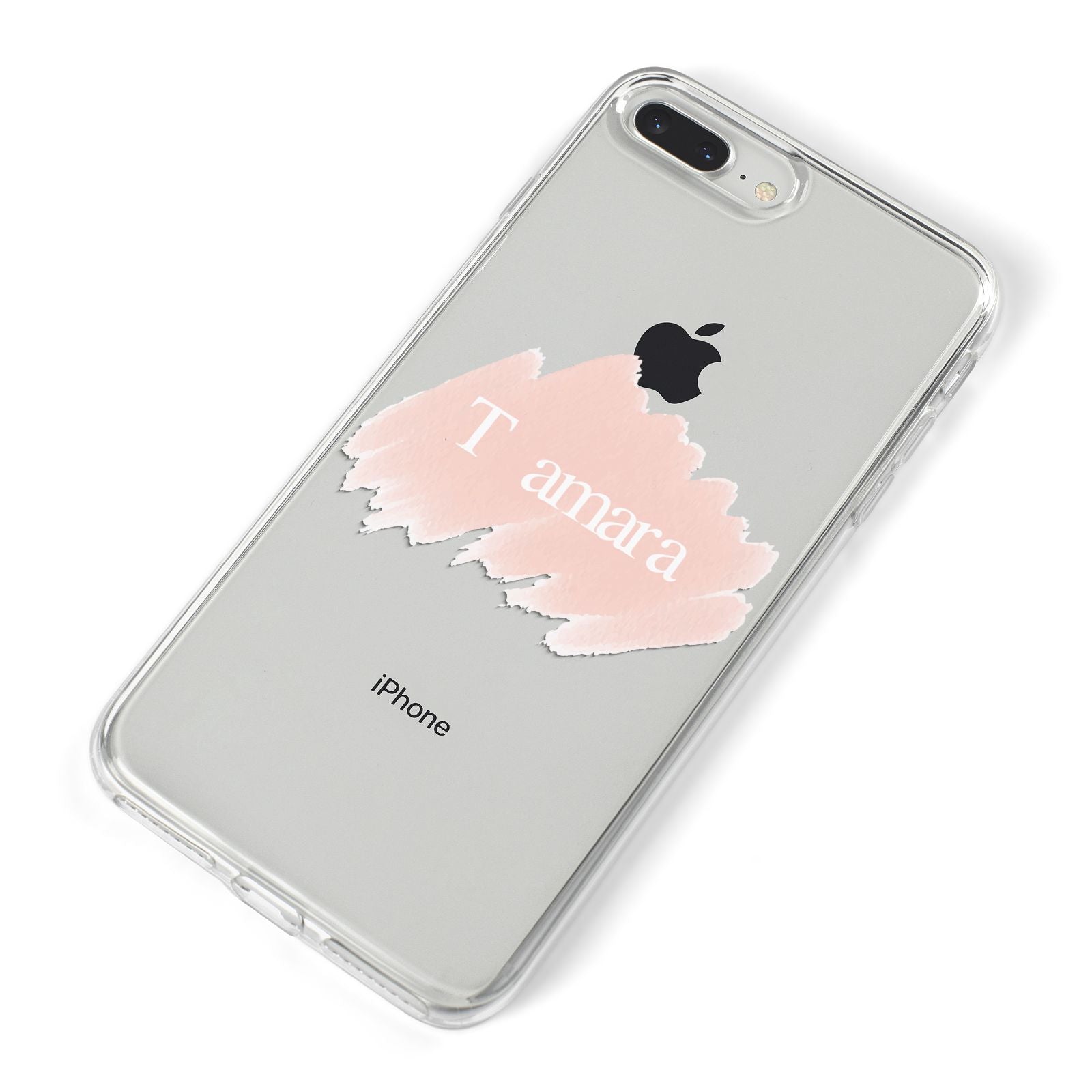 Personalised See Throiugh Clear Name iPhone 8 Plus Bumper Case on Silver iPhone Alternative Image