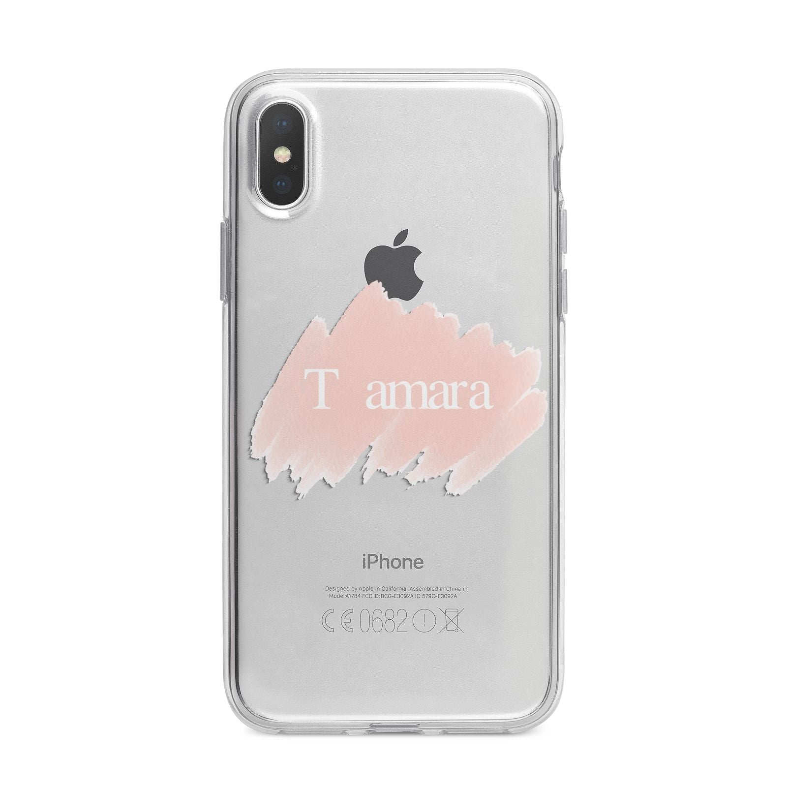 Personalised See Throiugh Clear Name iPhone X Bumper Case on Silver iPhone Alternative Image 1