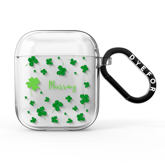Personalised Shamrock AirPods Clear Case