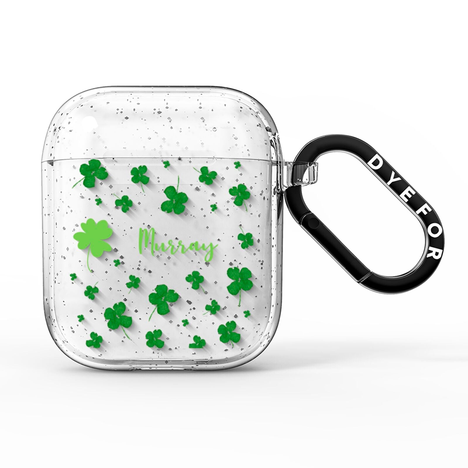 Personalised Shamrock AirPods Glitter Case