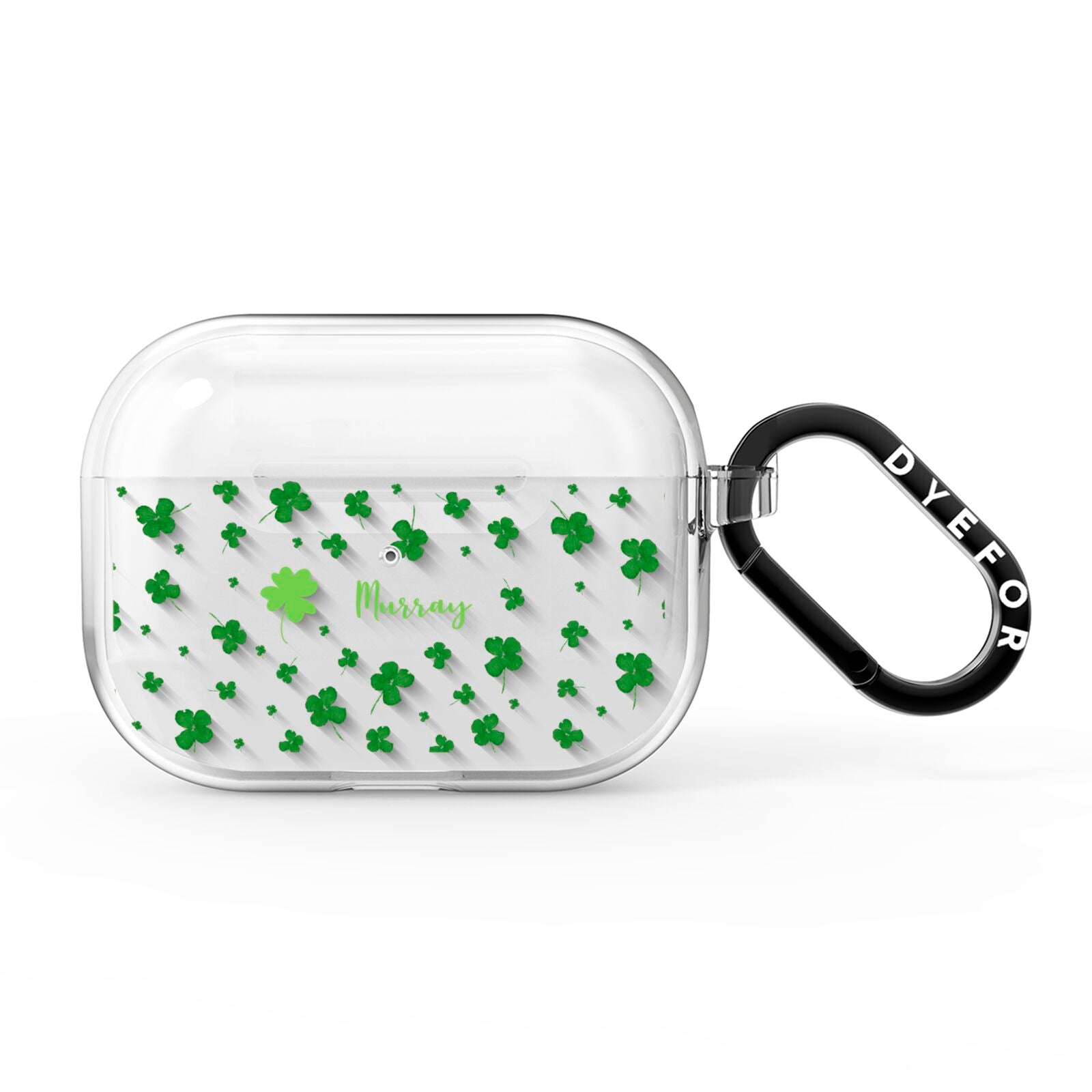 Personalised Shamrock AirPods Pro Clear Case