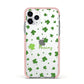 Personalised Shamrock Apple iPhone 11 Pro in Silver with Pink Impact Case