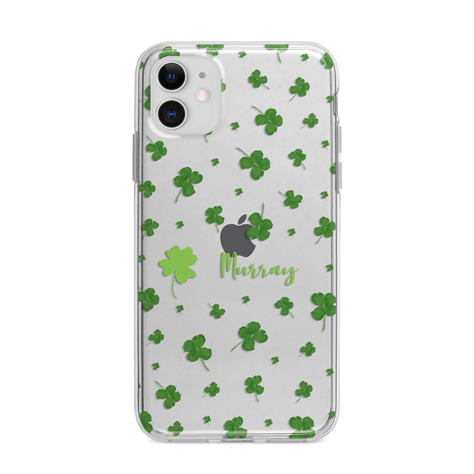 Personalised Shamrock Apple iPhone 11 in White with Bumper Case