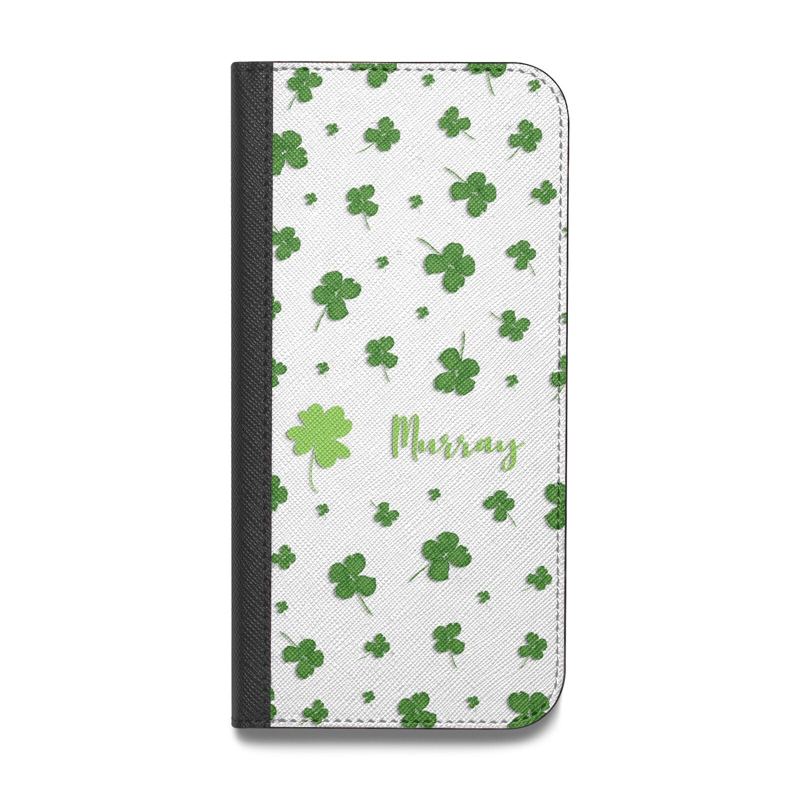 Personalised Shamrock Vegan Leather Flip Samsung Case
