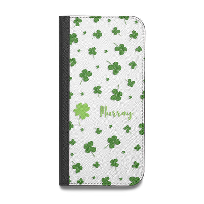 Personalised Shamrock Vegan Leather Flip Samsung Case