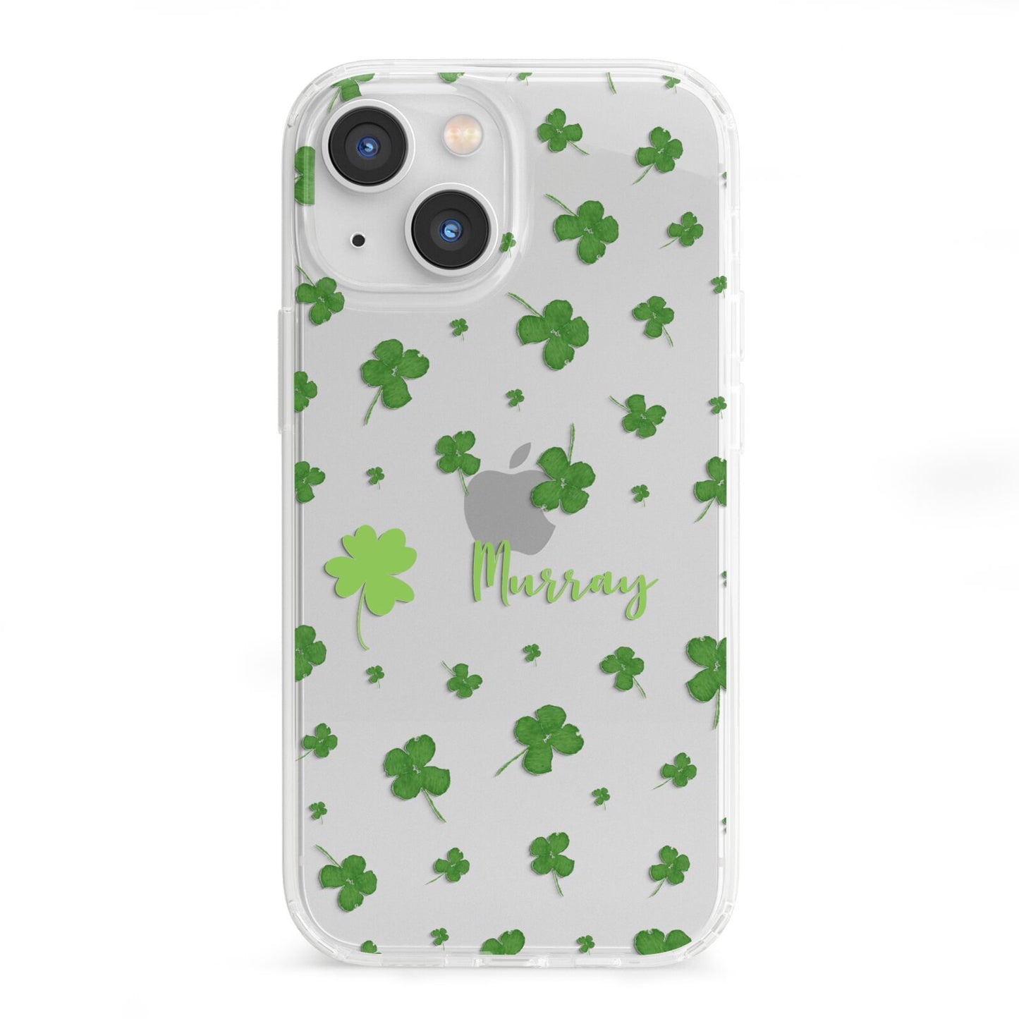 Personalised Shamrock iPhone 13 Mini Clear Bumper Case