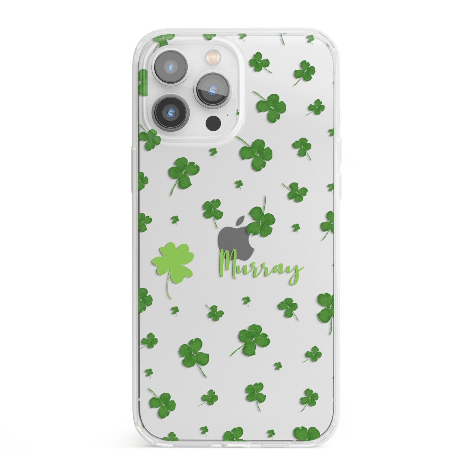 Personalised Shamrock iPhone 13 Pro Max Clear Bumper Case