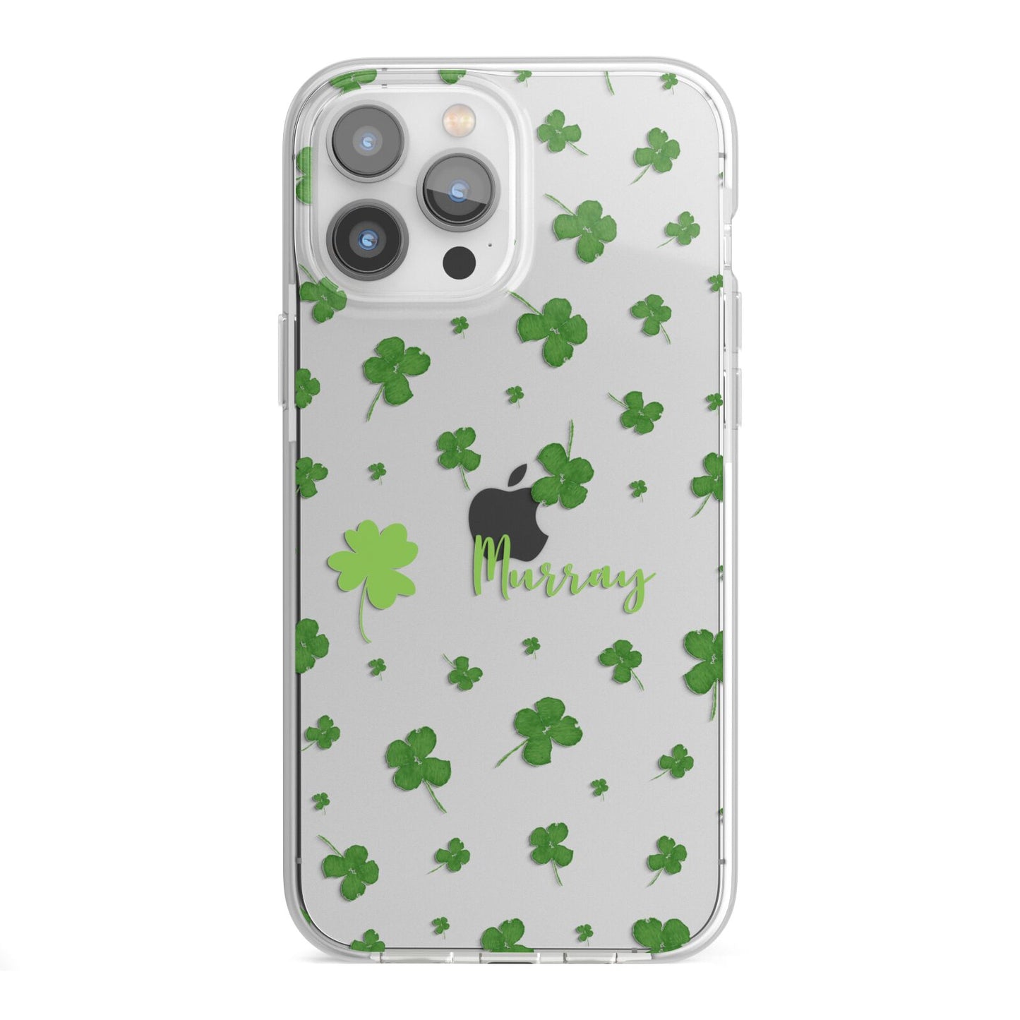 Personalised Shamrock iPhone 13 Pro Max TPU Impact Case with White Edges
