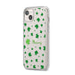 Personalised Shamrock iPhone 14 Plus Clear Tough Case Starlight Angled Image