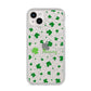 Personalised Shamrock iPhone 14 Plus Glitter Tough Case Starlight