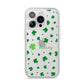 Personalised Shamrock iPhone 14 Pro Clear Tough Case Silver