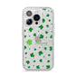 Personalised Shamrock iPhone 14 Pro Glitter Tough Case Silver