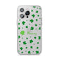 Personalised Shamrock iPhone 14 Pro Max Clear Tough Case Silver