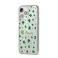 Personalised Shamrock iPhone 14 Pro Max Glitter Tough Case Silver Angled Image