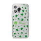 Personalised Shamrock iPhone 14 Pro Max Glitter Tough Case Silver