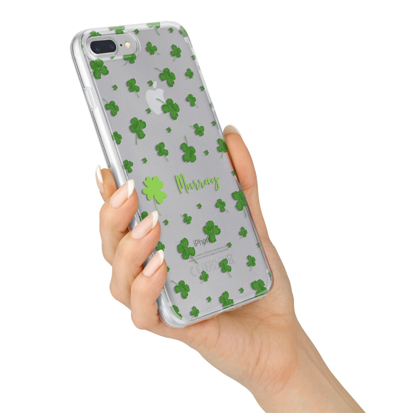 Personalised Shamrock iPhone 7 Plus Bumper Case on Silver iPhone Alternative Image