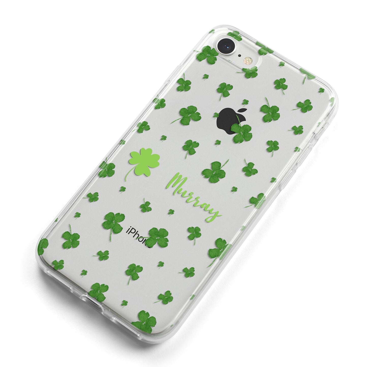 Personalised Shamrock iPhone 8 Bumper Case on Silver iPhone Alternative Image