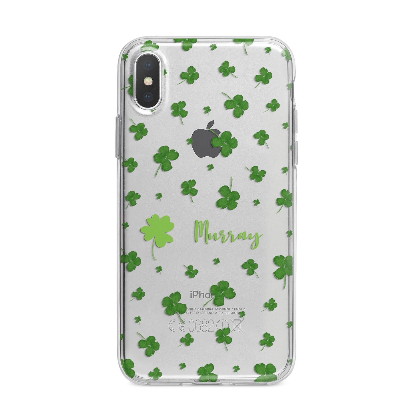Personalised Shamrock iPhone X Bumper Case on Silver iPhone Alternative Image 1