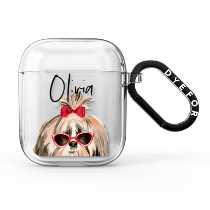 Personalised Shih Tzu Dog AirPods Clear Case