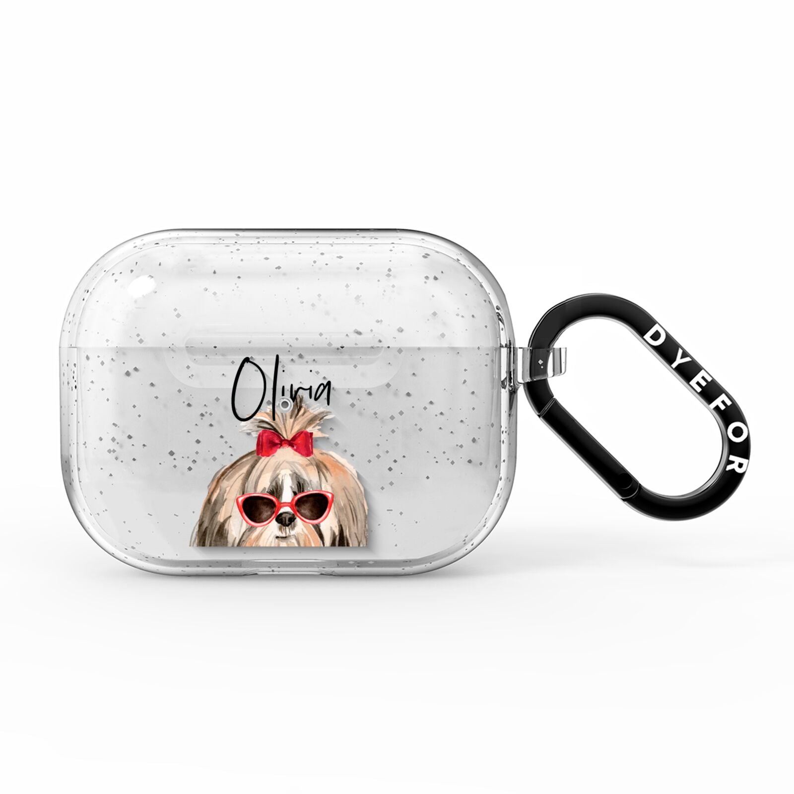 Personalised Shih Tzu Dog AirPods Pro Glitter Case