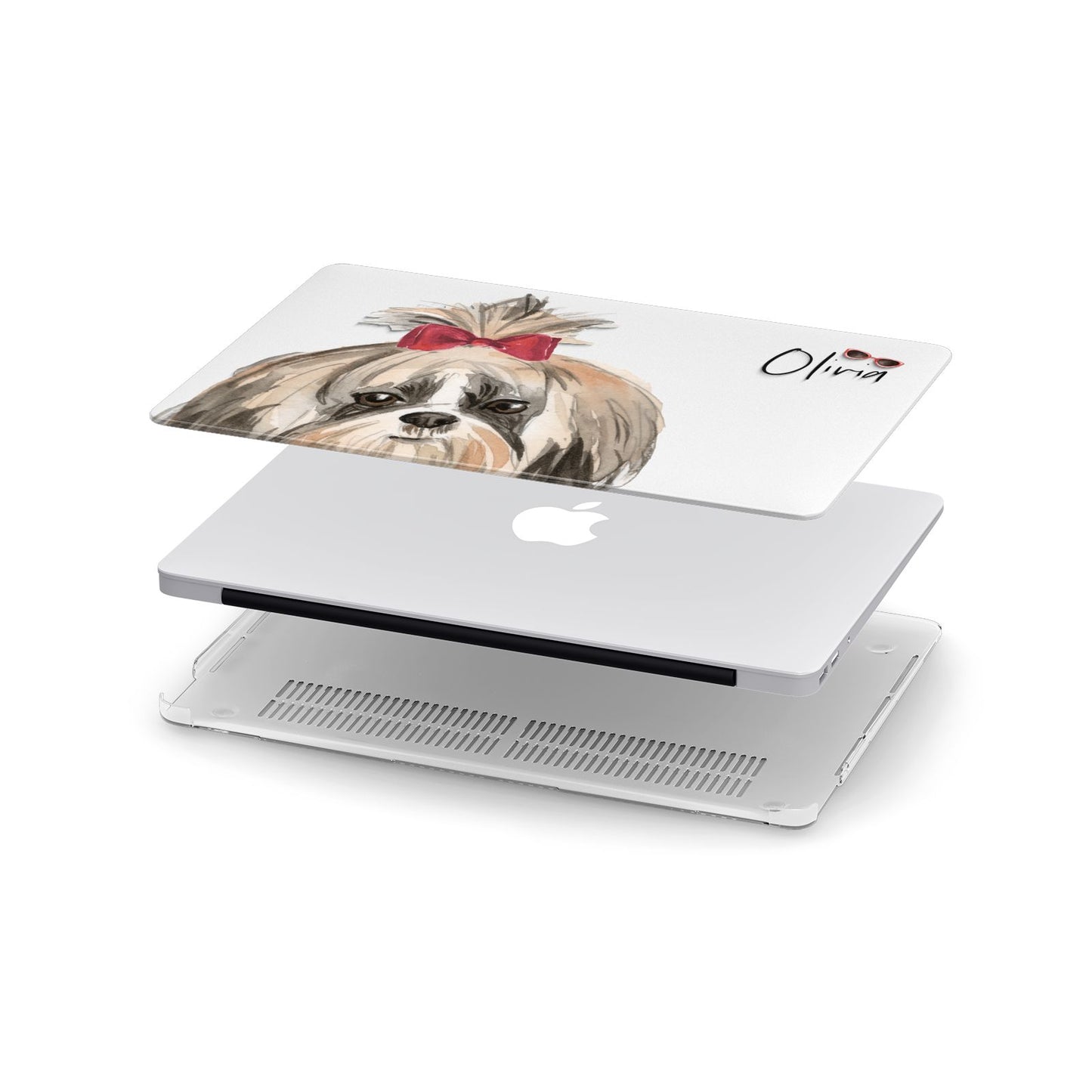 Personalised Shih Tzu Dog Apple MacBook Case in Detail