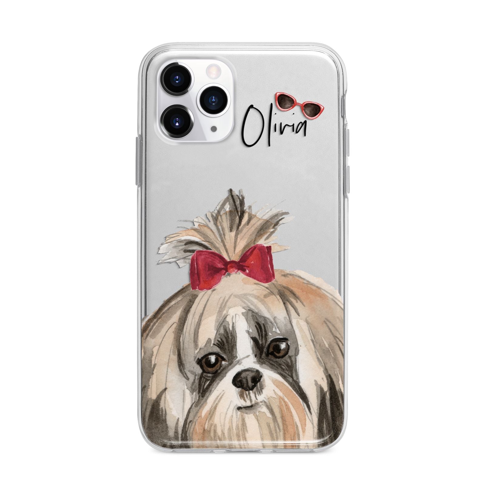 Personalised Shih Tzu Dog Apple iPhone 11 Pro in Silver with Bumper Case