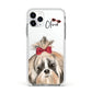 Personalised Shih Tzu Dog Apple iPhone 11 Pro in Silver with White Impact Case