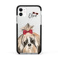 Personalised Shih Tzu Dog Apple iPhone 11 in White with Black Impact Case