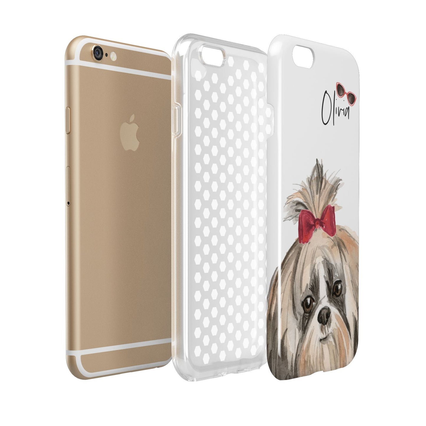 Personalised Shih Tzu Dog Apple iPhone 6 3D Tough Case Expanded view