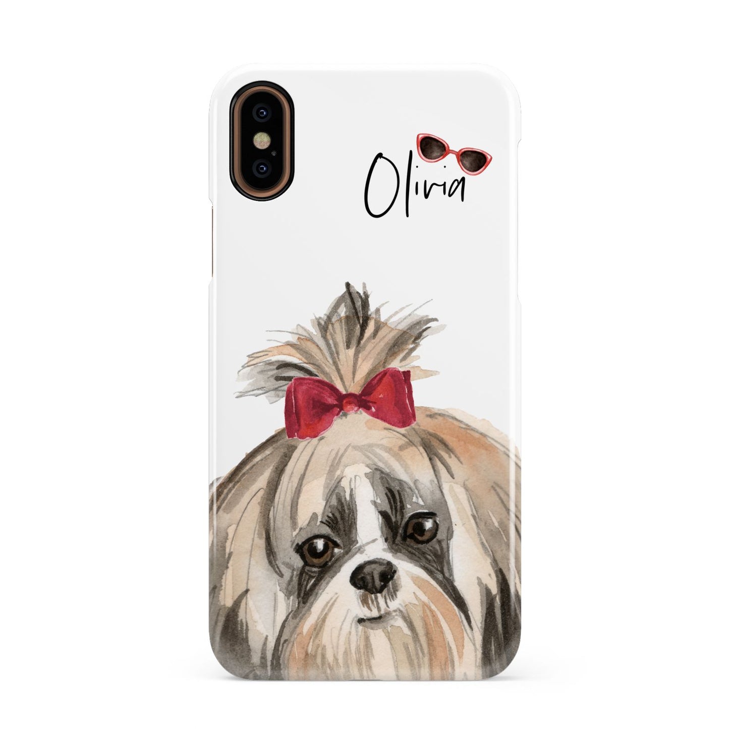 Personalised Shih Tzu Dog Apple iPhone XS 3D Snap Case