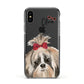 Personalised Shih Tzu Dog Apple iPhone Xs Impact Case Black Edge on Black Phone