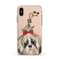 Personalised Shih Tzu Dog Apple iPhone Xs Impact Case White Edge on Gold Phone