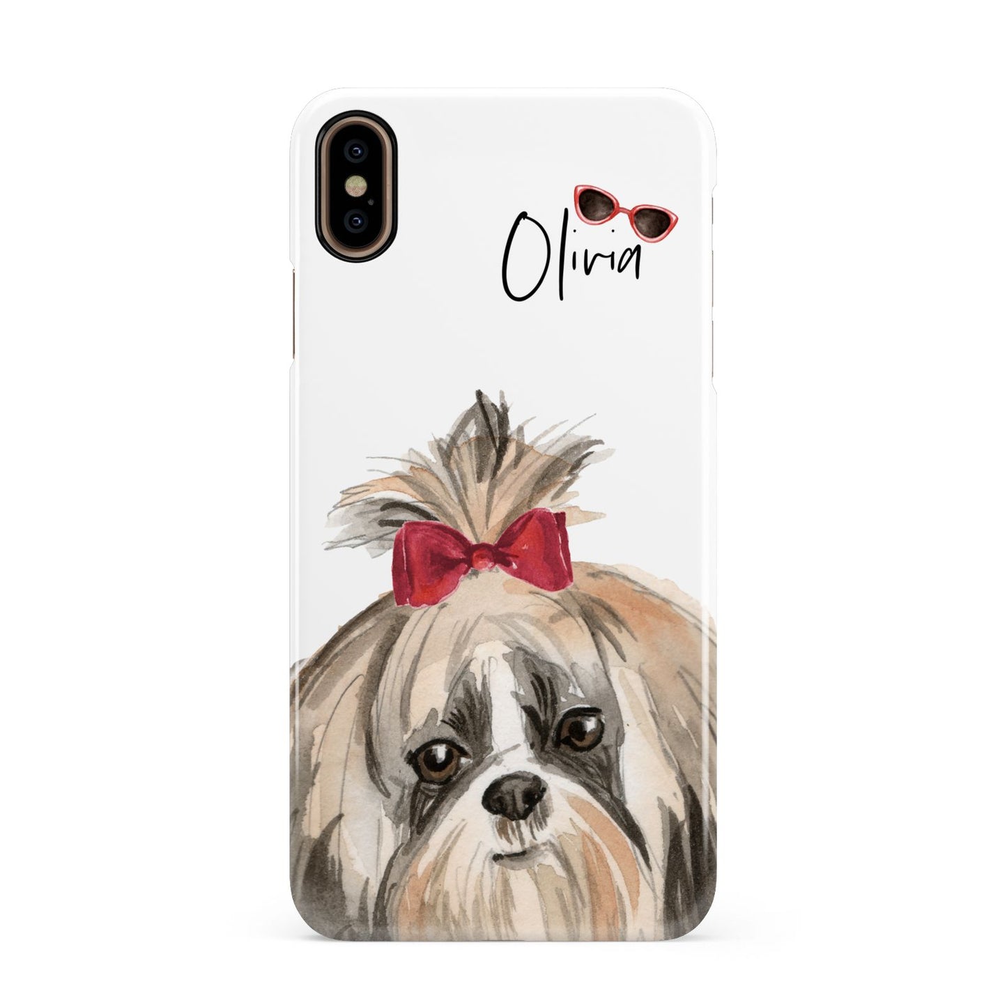 Personalised Shih Tzu Dog Apple iPhone Xs Max 3D Snap Case