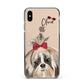 Personalised Shih Tzu Dog Apple iPhone Xs Max Impact Case Black Edge on Gold Phone
