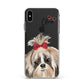 Personalised Shih Tzu Dog Apple iPhone Xs Max Impact Case White Edge on Black Phone