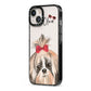 Personalised Shih Tzu Dog iPhone 13 Black Impact Case Side Angle on Silver phone