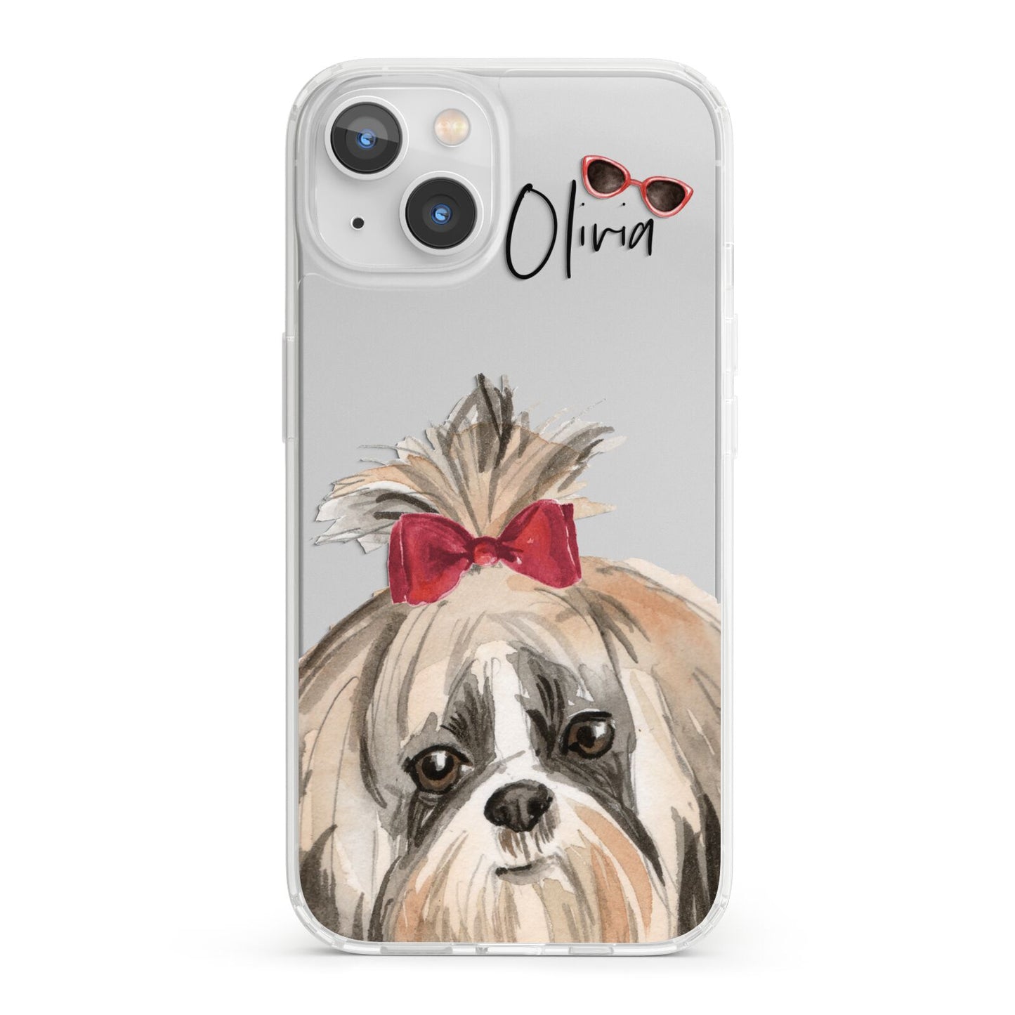 Personalised Shih Tzu Dog iPhone 13 Clear Bumper Case