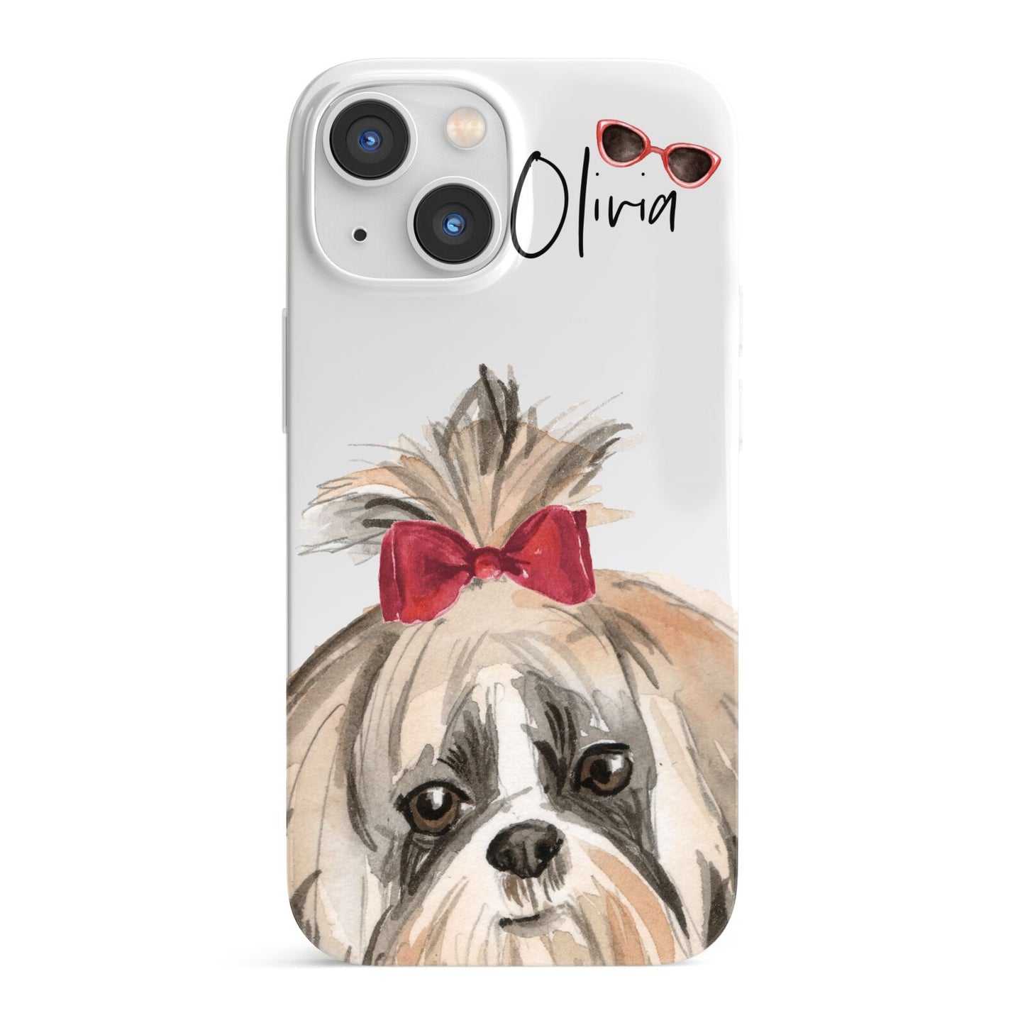Personalised Shih Tzu Dog iPhone 13 Mini Full Wrap 3D Snap Case
