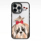 Personalised Shih Tzu Dog iPhone 13 Pro Black Impact Case on Silver phone