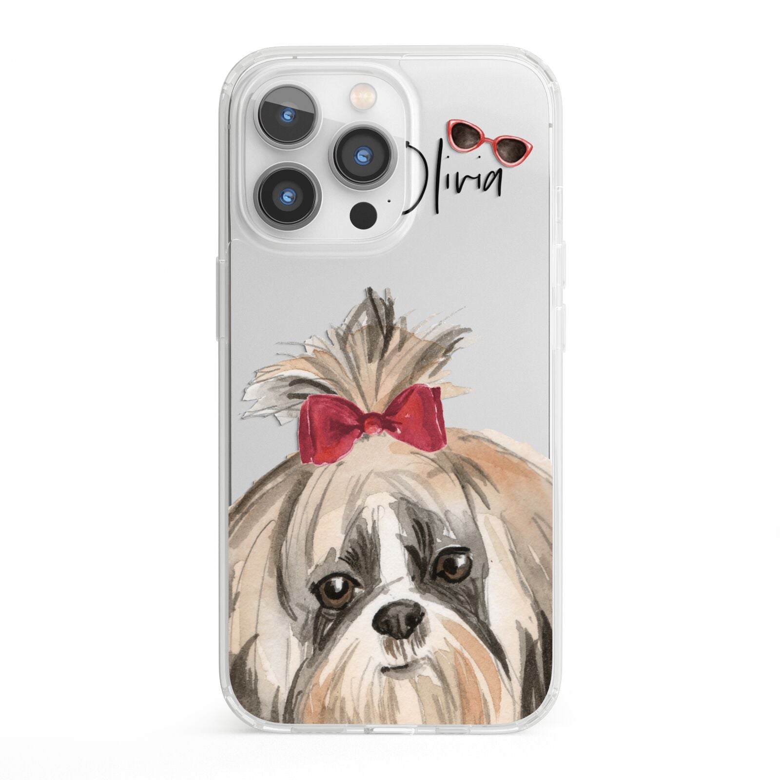 Personalised Shih Tzu Dog iPhone 13 Pro Clear Bumper Case