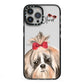 Personalised Shih Tzu Dog iPhone 13 Pro Max Black Impact Case on Silver phone