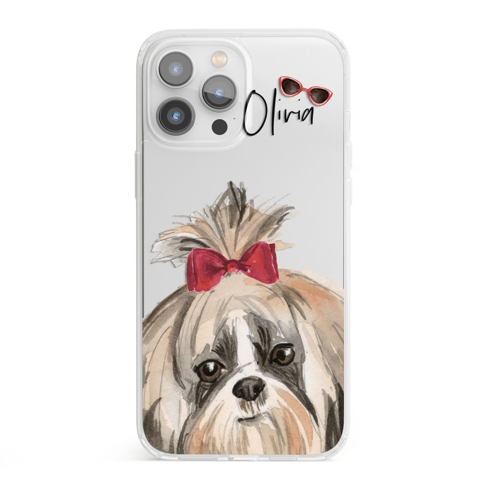 Personalised Shih Tzu Dog iPhone 13 Pro Max Clear Bumper Case