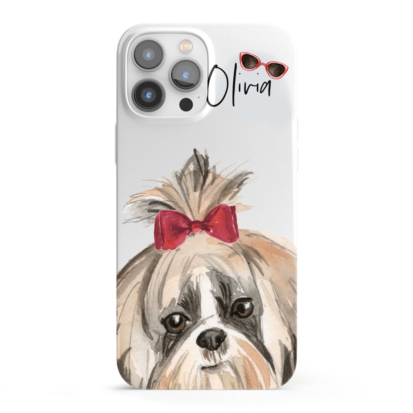 Personalised Shih Tzu Dog iPhone 13 Pro Max Full Wrap 3D Snap Case