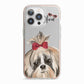Personalised Shih Tzu Dog iPhone 13 Pro TPU Impact Case with Pink Edges