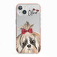 Personalised Shih Tzu Dog iPhone 13 TPU Impact Case with Pink Edges