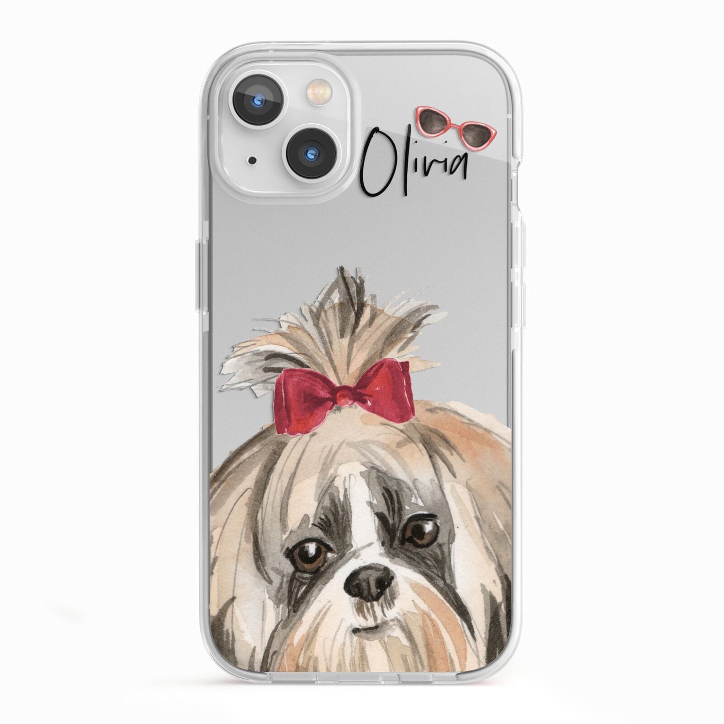 Personalised Shih Tzu Dog iPhone 13 TPU Impact Case with White Edges